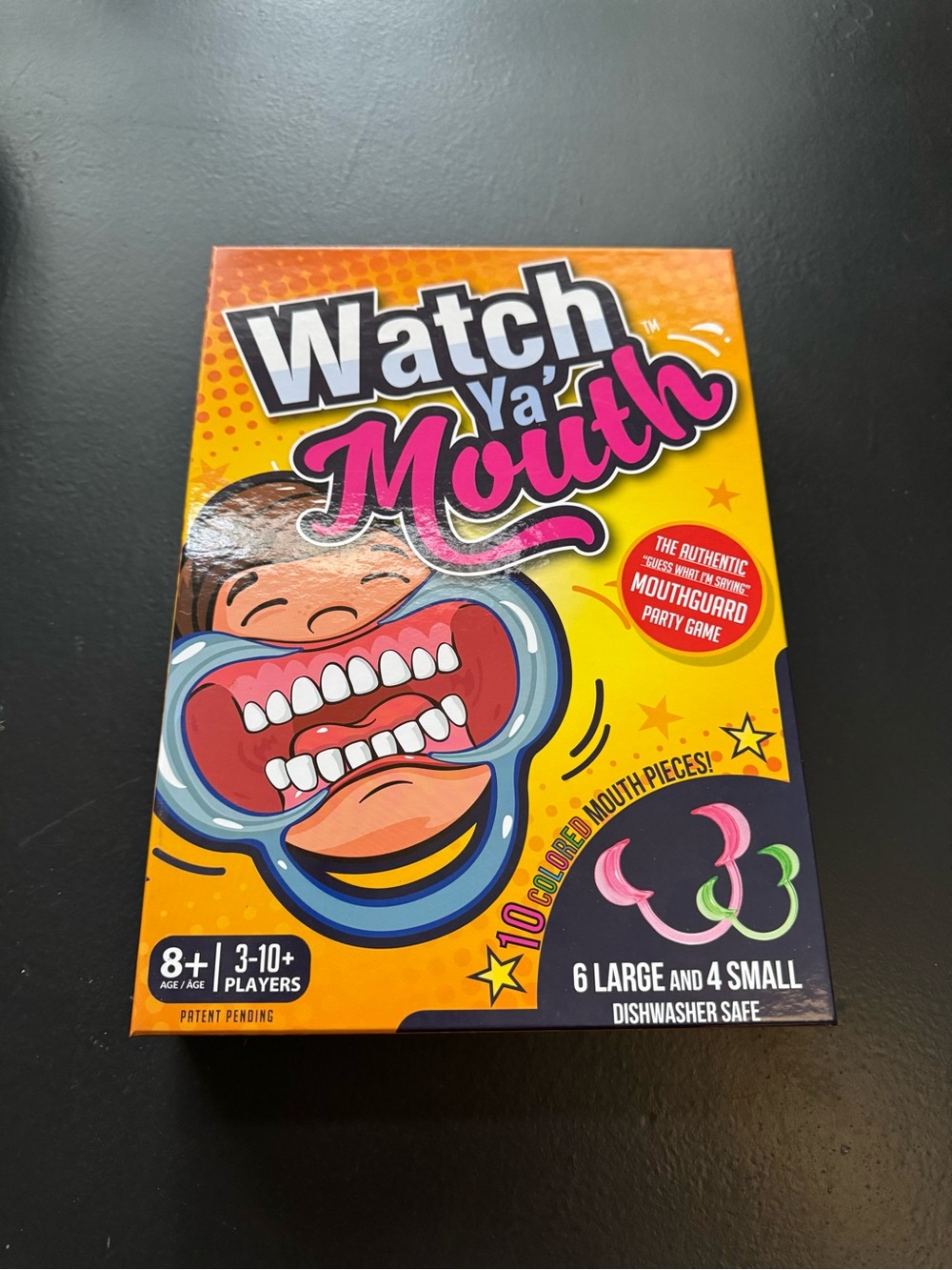 Watch Ya' Mouth Party Game - Bright Yellow Box